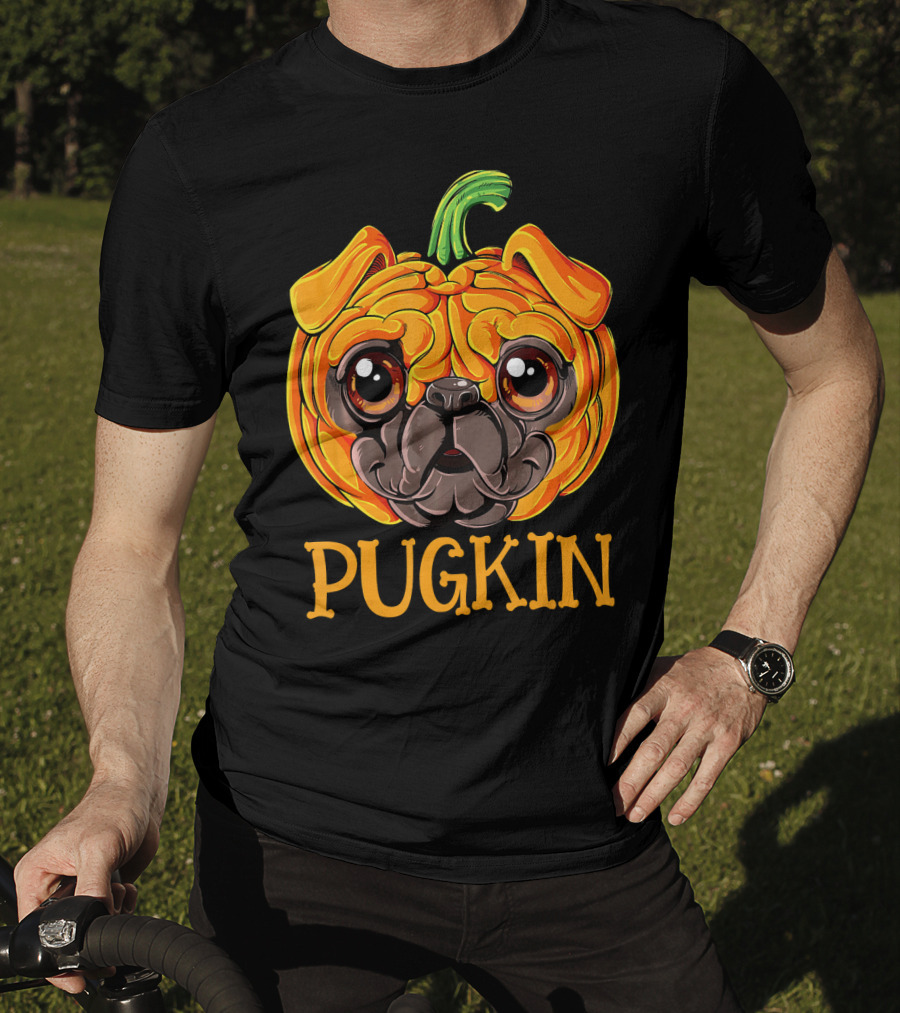 Pugkin Pug Pumpkin Halloween T-Shirt
