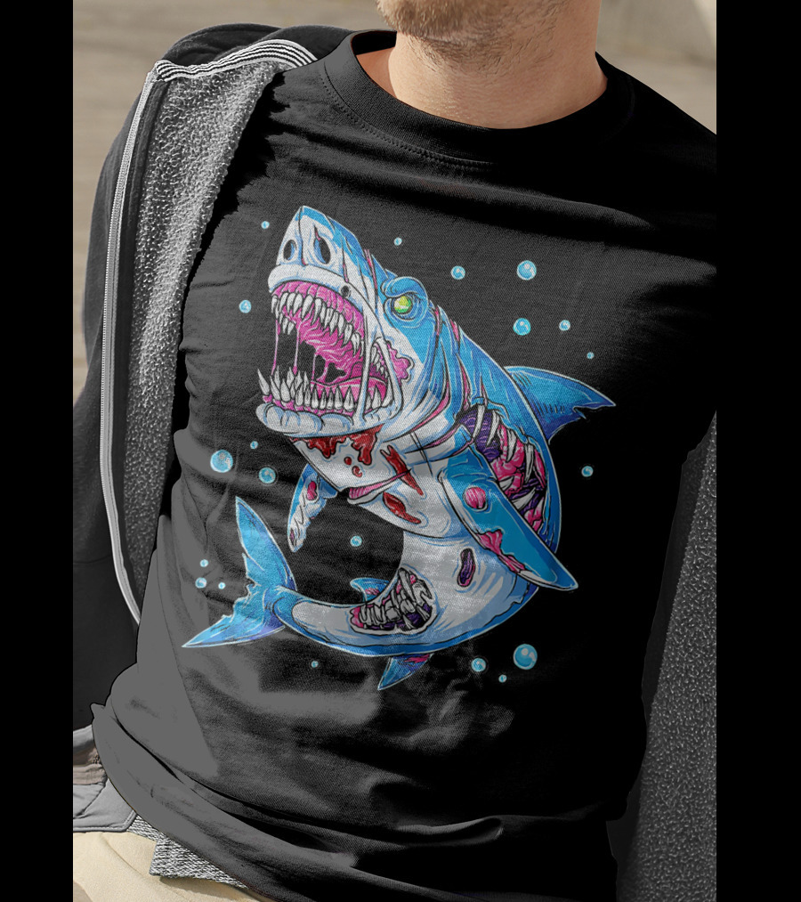 Jawsome Shark Zombie Halloween Zombies Attack T-Shirt