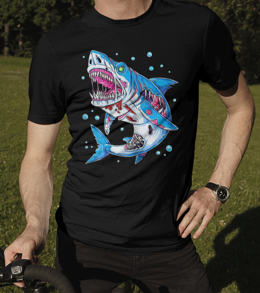 Jawsome Shark Zombie Halloween Zombies Attack T-Shirt