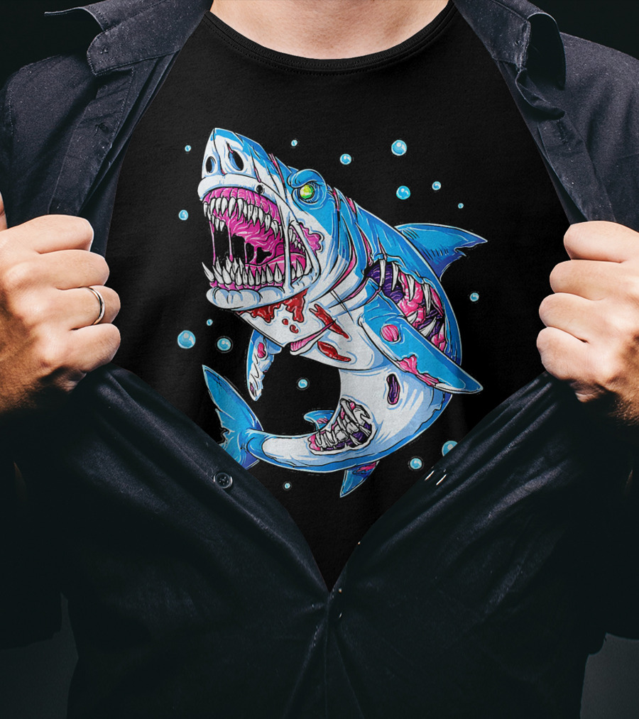 Jawsome Shark Zombie Halloween Zombies Attack T-Shirt