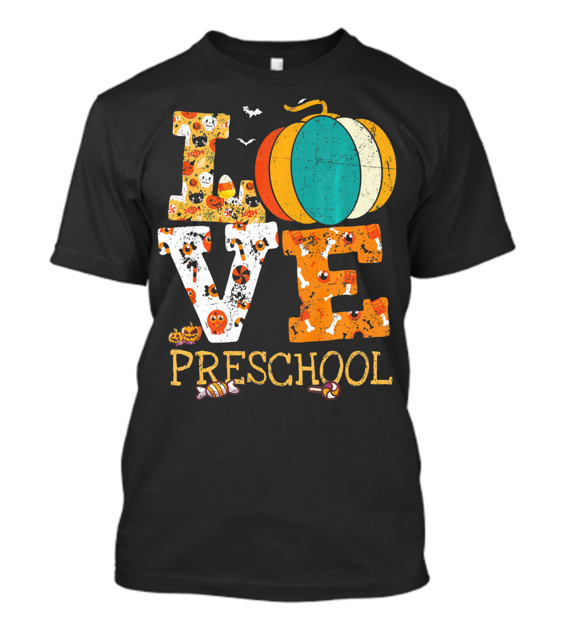 Love Preschool Halloween Pumpkin Candy Fun T-Shirt