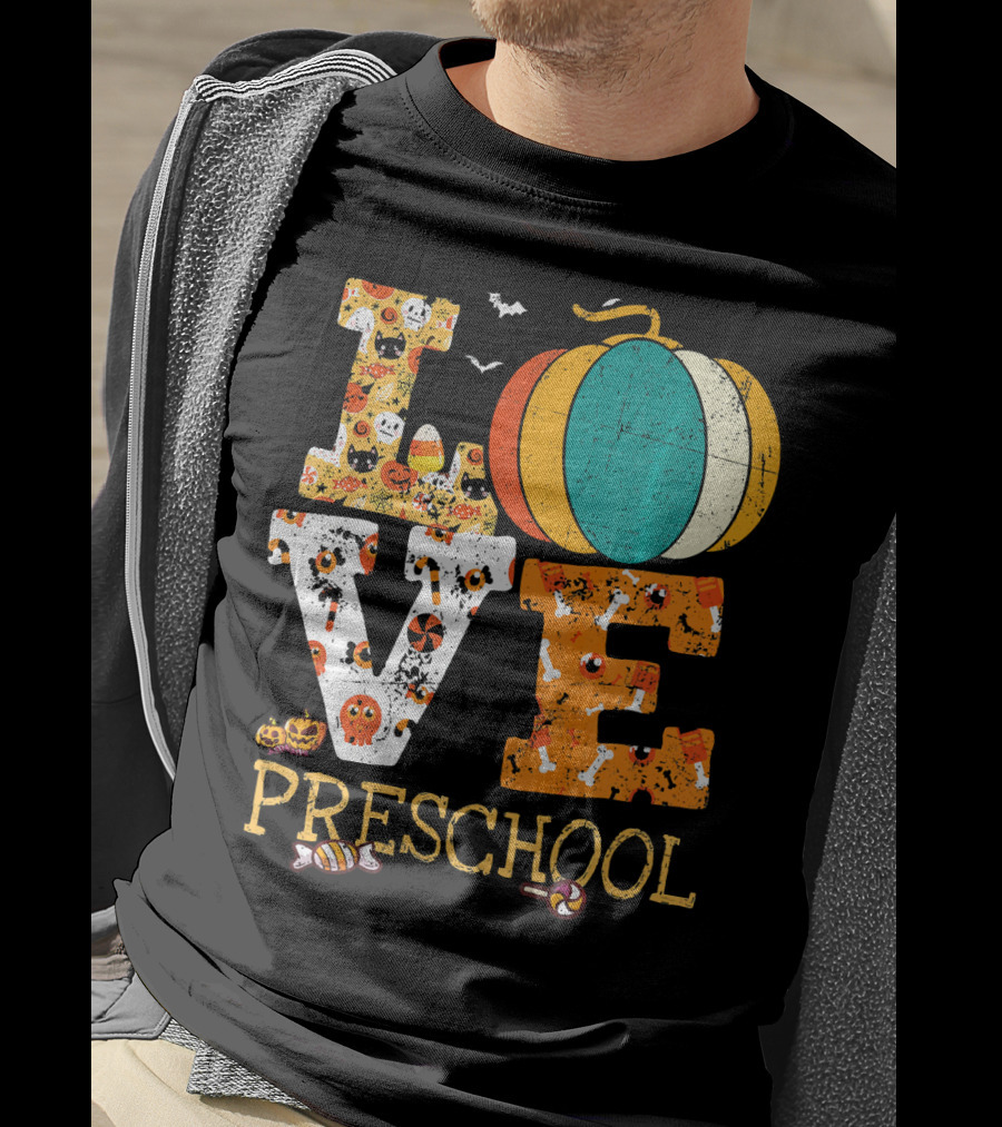 Love Preschool Halloween Pumpkin Candy Fun T-Shirt