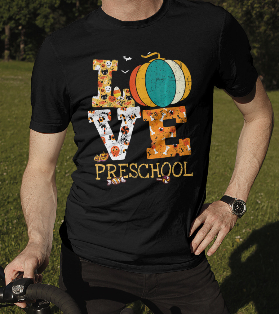 Love Preschool Halloween Pumpkin Candy Fun T-Shirt