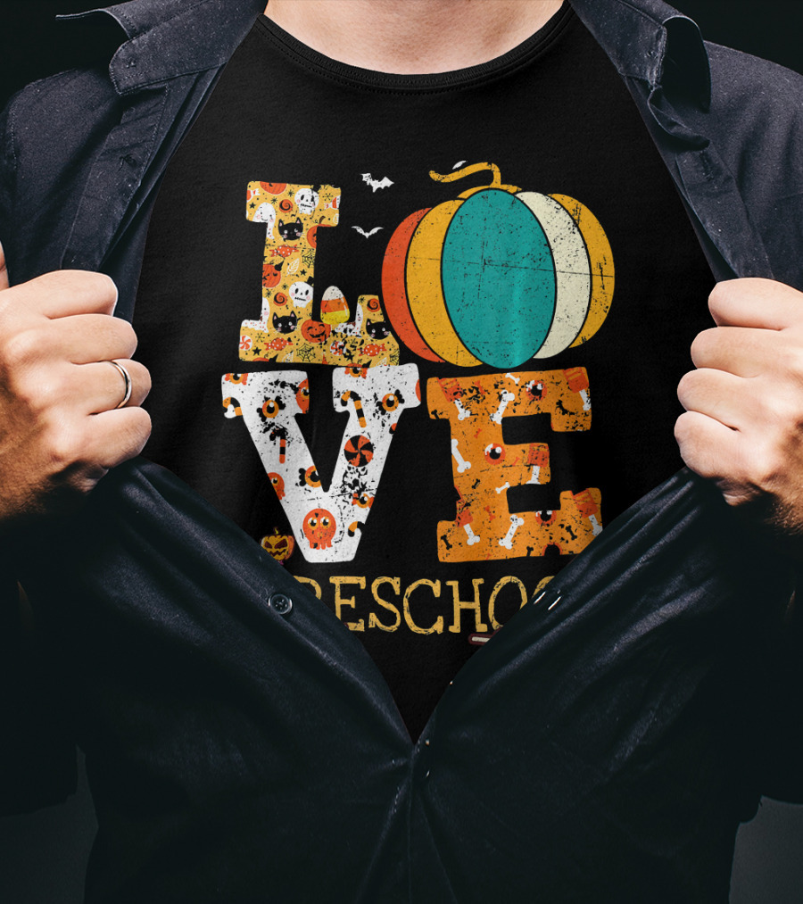 Love Preschool Halloween Pumpkin Candy Fun T-Shirt