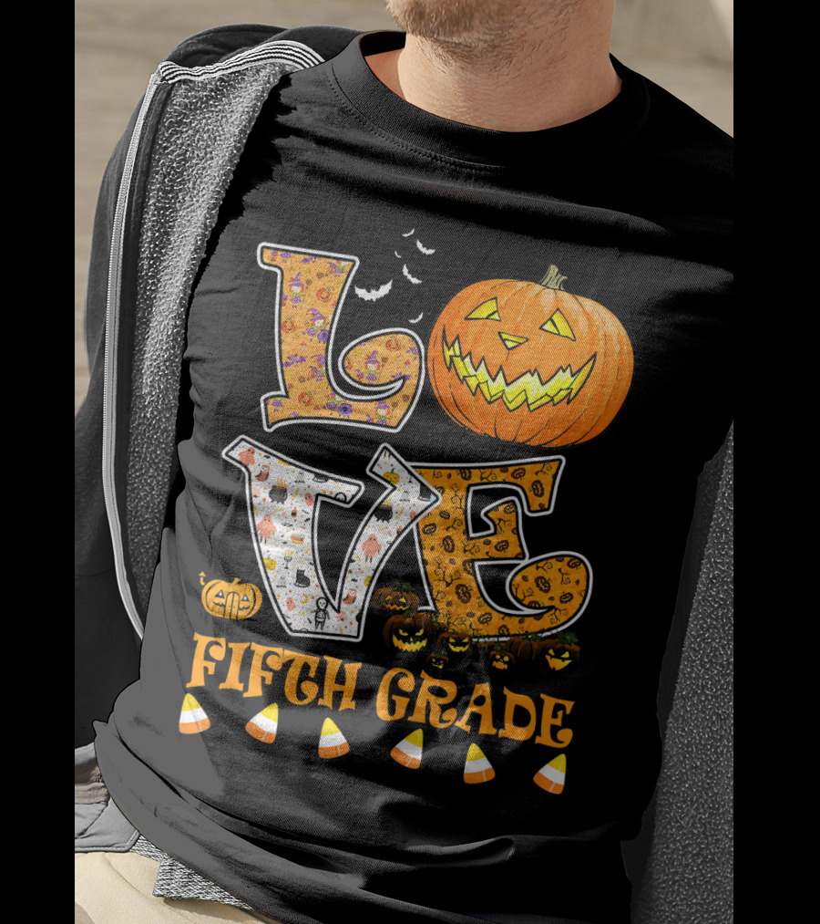 LOVE Halloween Fifth Grade T-Shirt