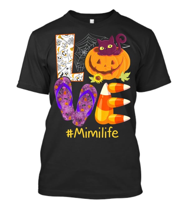 Love Pumpkin Cat Flip Flops #Mimilife T-Shirt