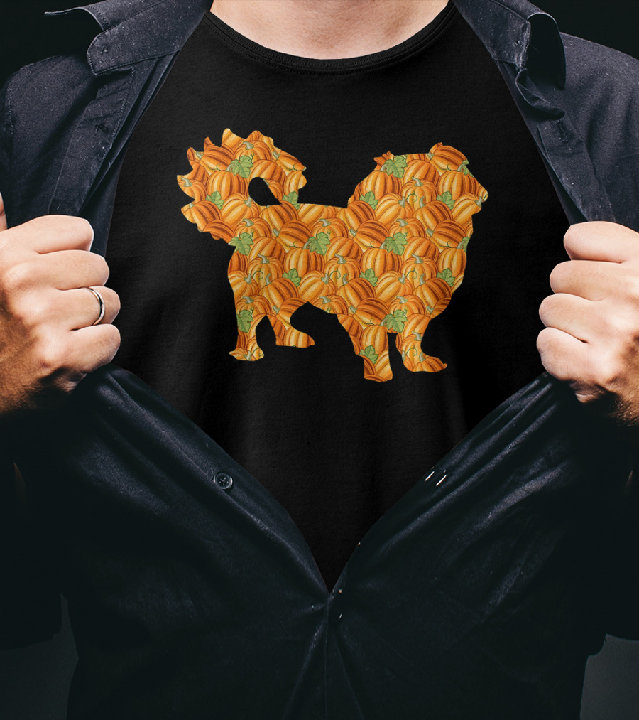 Pekingese With Pumpkin Pattern Easy Halloween Costume Pelchie T-Shirt