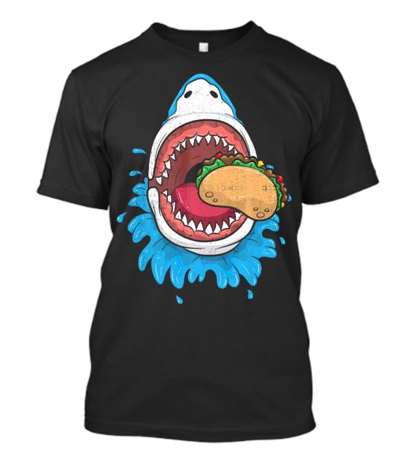 Halloween Shark Eating Taco Mexica Splash T-Shirt