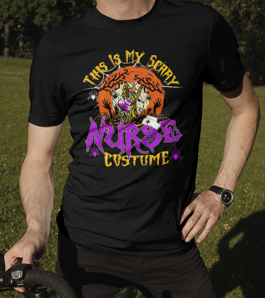 This Is My Scary Nurse Costume Moon Halloween T-Shirt