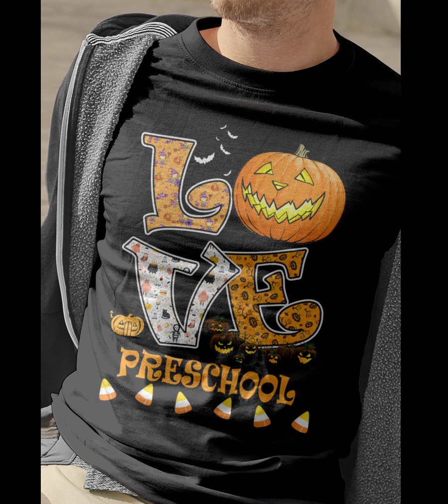 Halloween Pumpkin Love Preschool Candy Corn T-Shirt