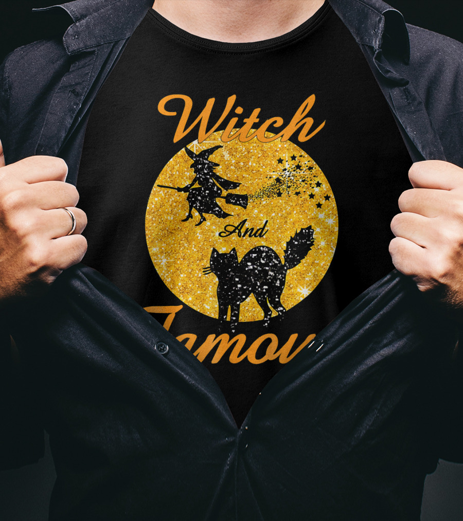 Witch And Famous Halloween Men Kids T-Shirt