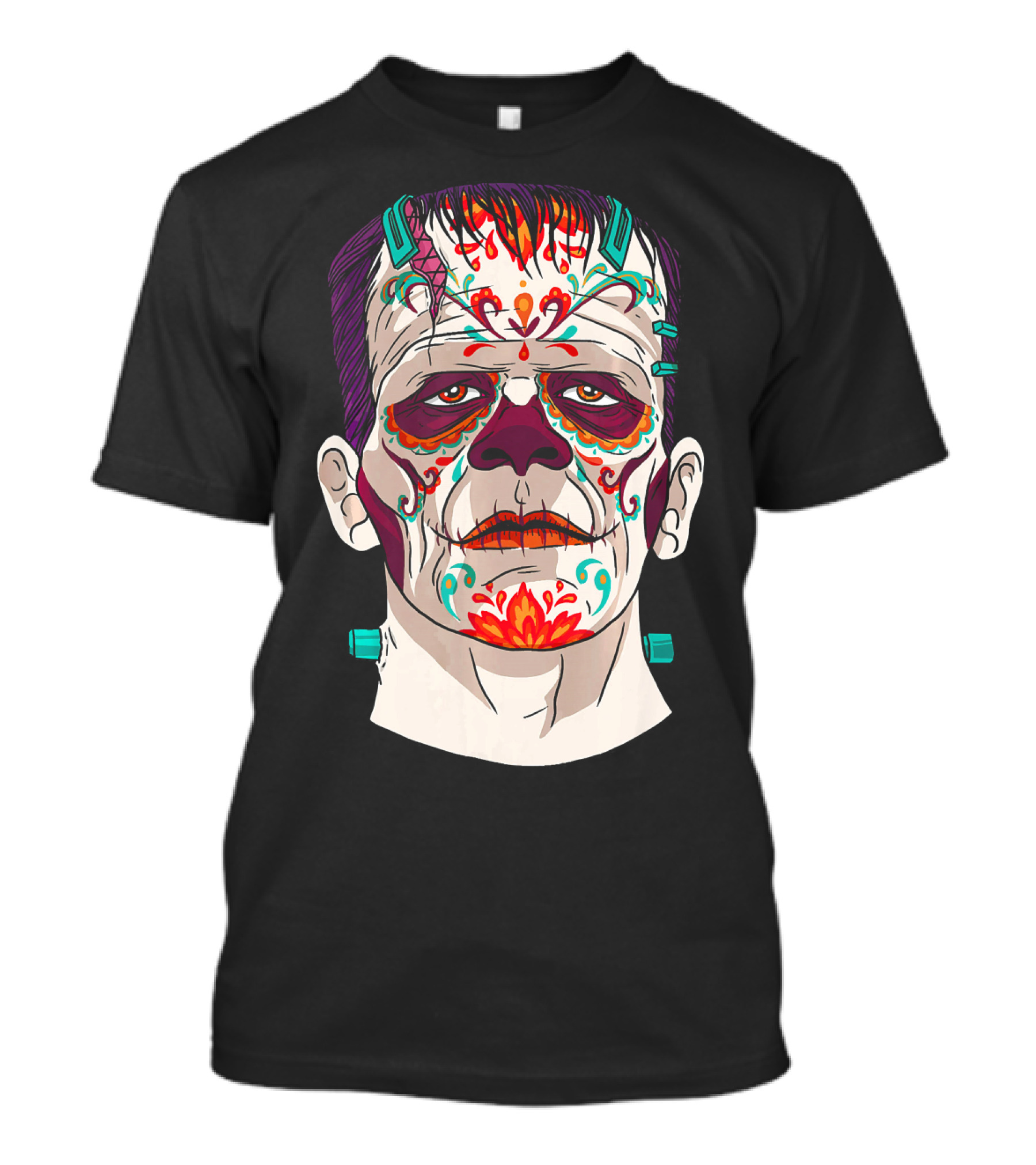 Frankenstein Catrina Sugar Skull Horror T-Shirt