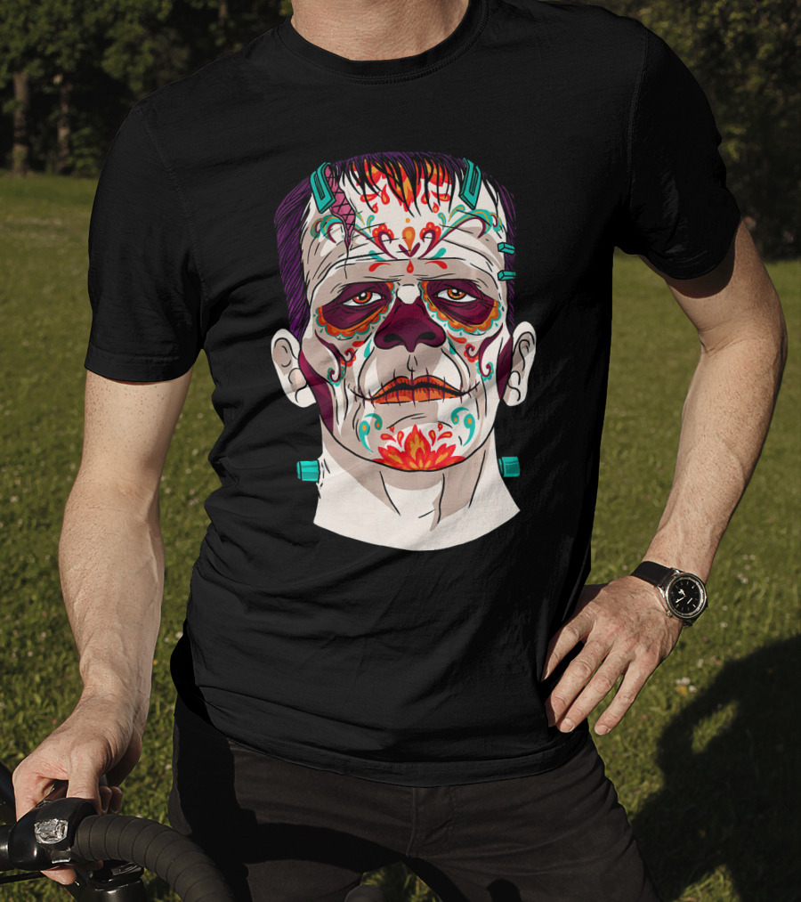 Frankenstein Catrina Sugar Skull Horror T-Shirt