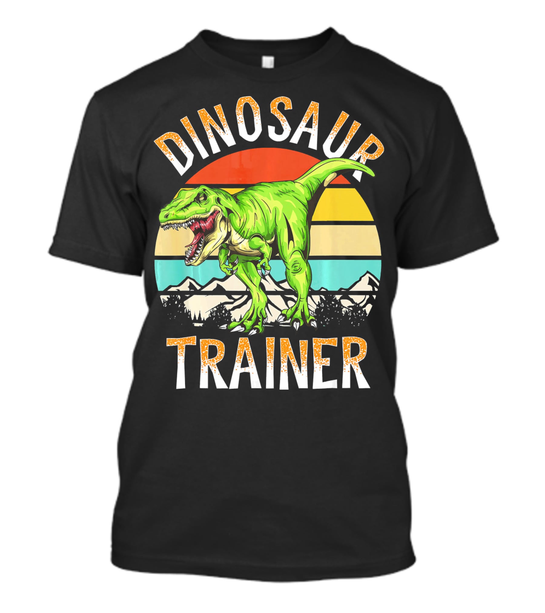 Dinosaur Trainer T-Rex Sunset Mountains T-Shirt