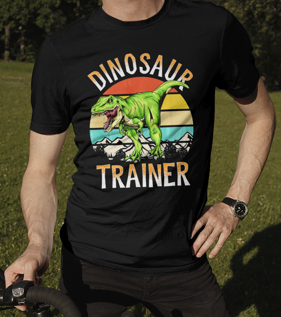 Dinosaur Trainer T-Rex Sunset Mountains T-Shirt