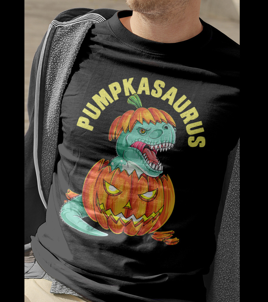 Halloween Kids Pumpkasaurus Dinosaur Pumpkin T-Shirt