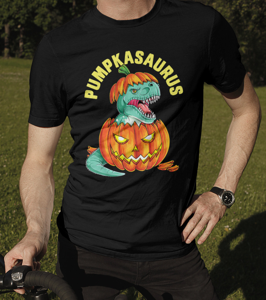 Halloween Kids Pumpkasaurus Dinosaur Pumpkin T-Shirt
