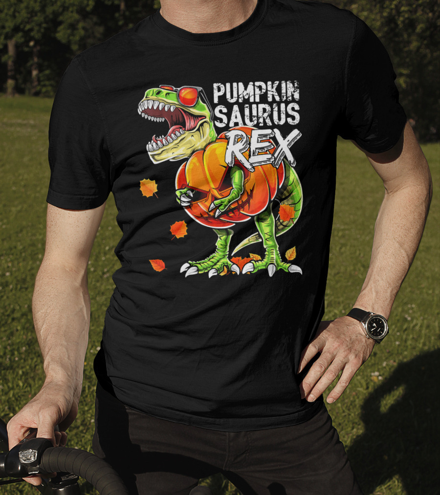 Pumpkinsaurus Rex Halloween Dinosaur Pumpkin Jack O Lantern T-Shirt
