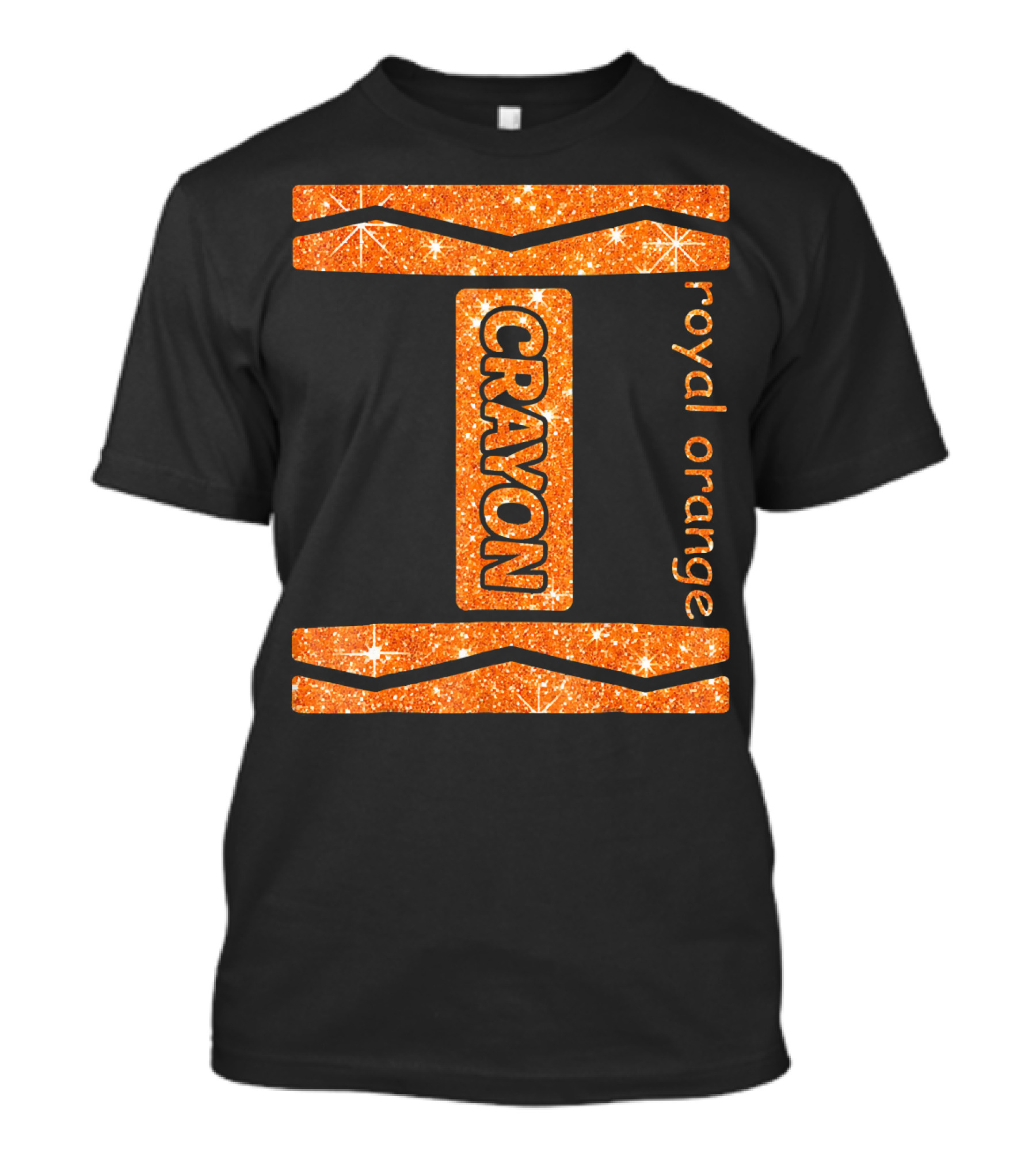Royal Orange Crayon Halloween Couple Fri Sparkle T-Shirt