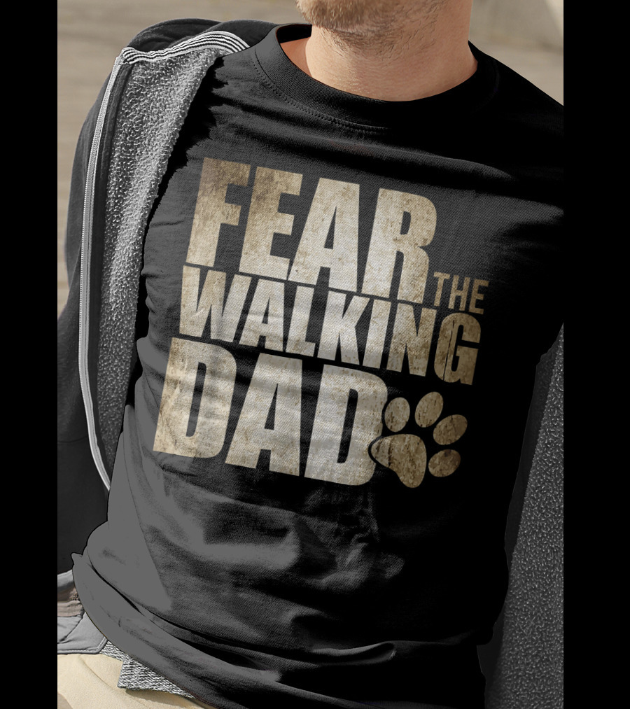 Fear The Walking Dad Paw Prints T-Shirt