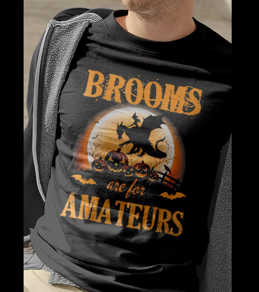 Brooms Are For Amateurs Halloween Dragon Costume T-Shirt