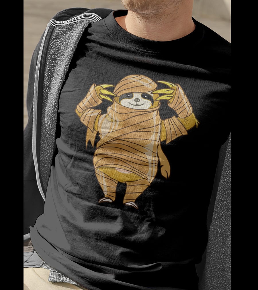 Cute Mummy Sloth Halloween Costume Wrapping T-Shirt