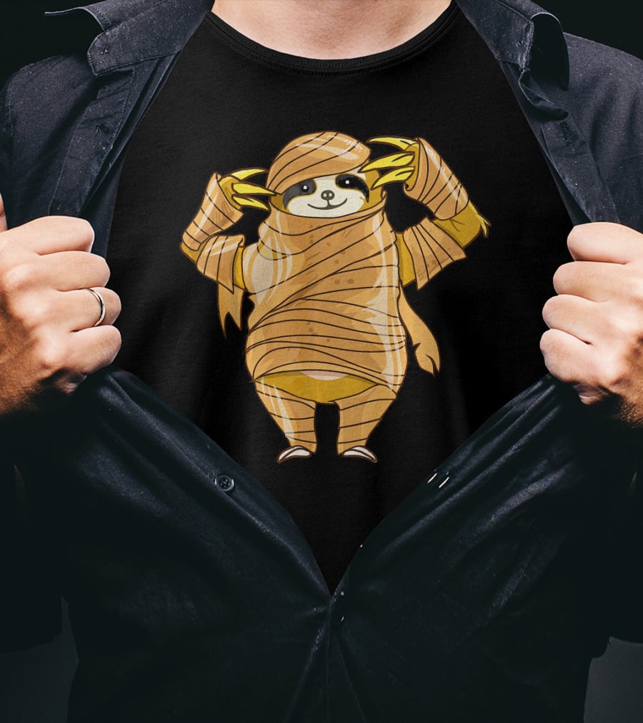 Cute Mummy Sloth Halloween Costume Wrapping T-Shirt
