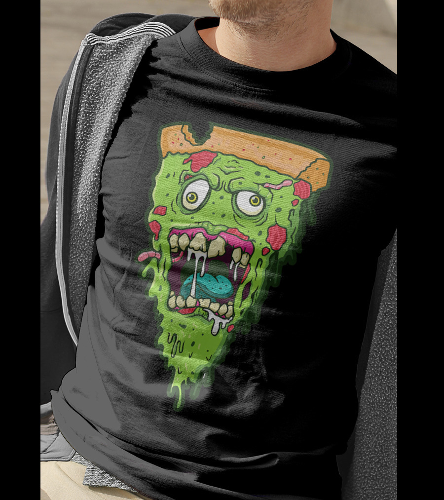 Pizza Zombie Monster Slice Fun T-Shirt