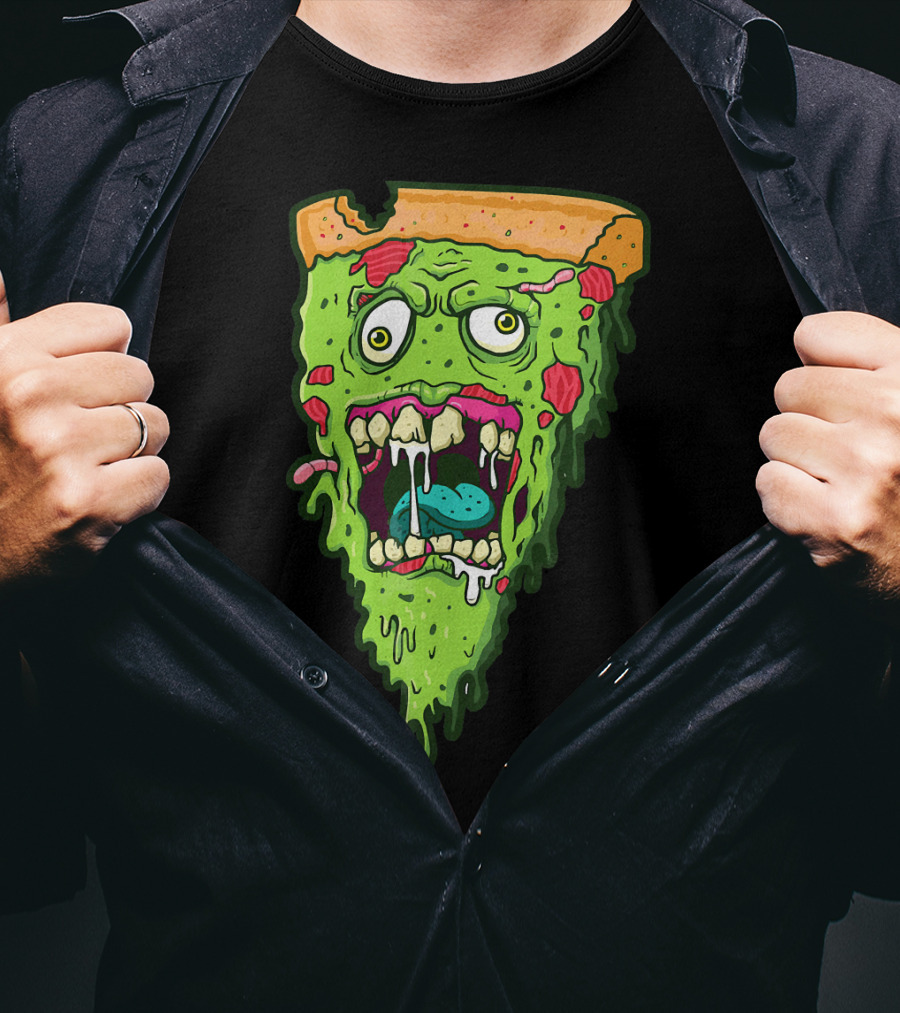 Pizza Zombie Monster Slice Fun T-Shirt