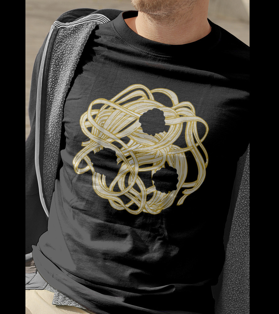 Funny Halloween Costume Spaghetti Meatball Face Plate T-Shirt