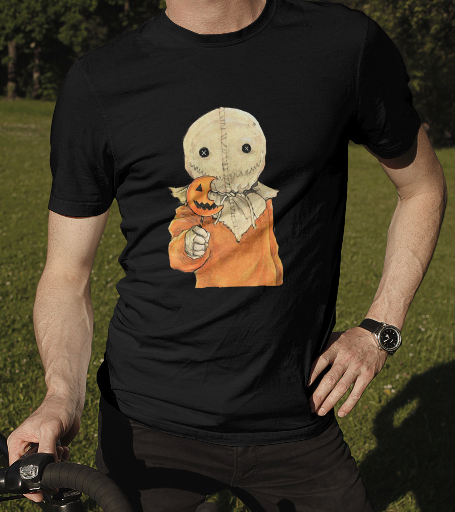 Trick R Treat Sam With Pumpkin Lollipop Cute Funny Halloween T-Shirt