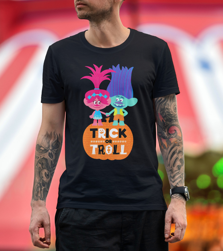 Trick or Troll DreamWorks Trolls Halloween Pumpkin T-Shirt