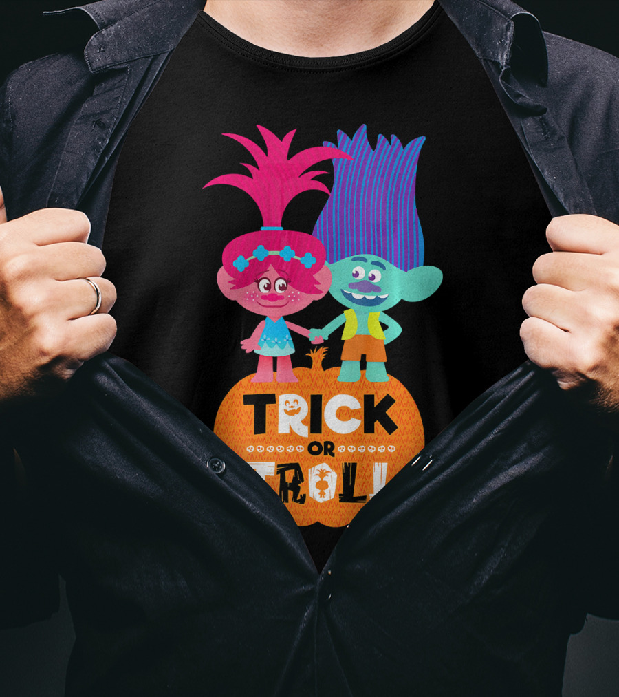 Trick Or Troll DreamWorks Trolls Halloween Pumpkin T-Shirt