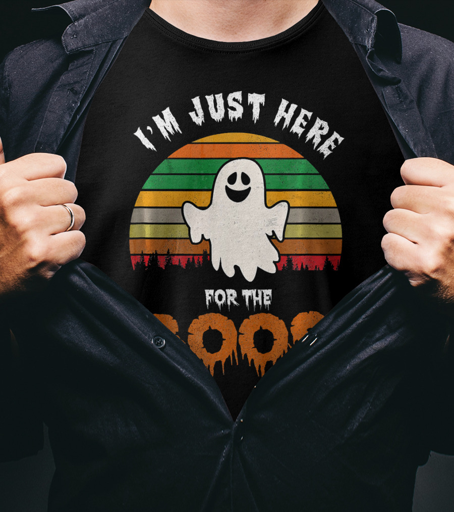 I'm Just Here For The Boos Ghost Retro Halloween T-Shirt