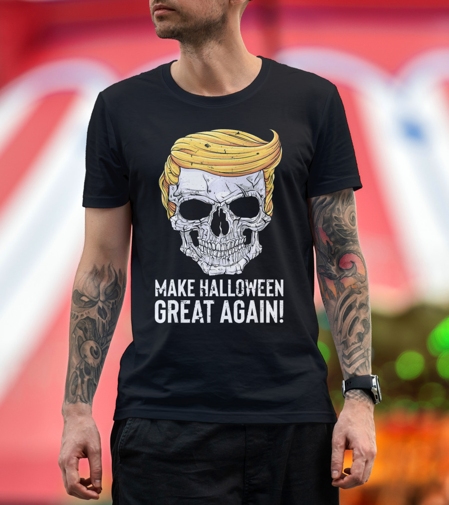 Make Halloween Great Again Skull with Blonde Hair T-Shirt