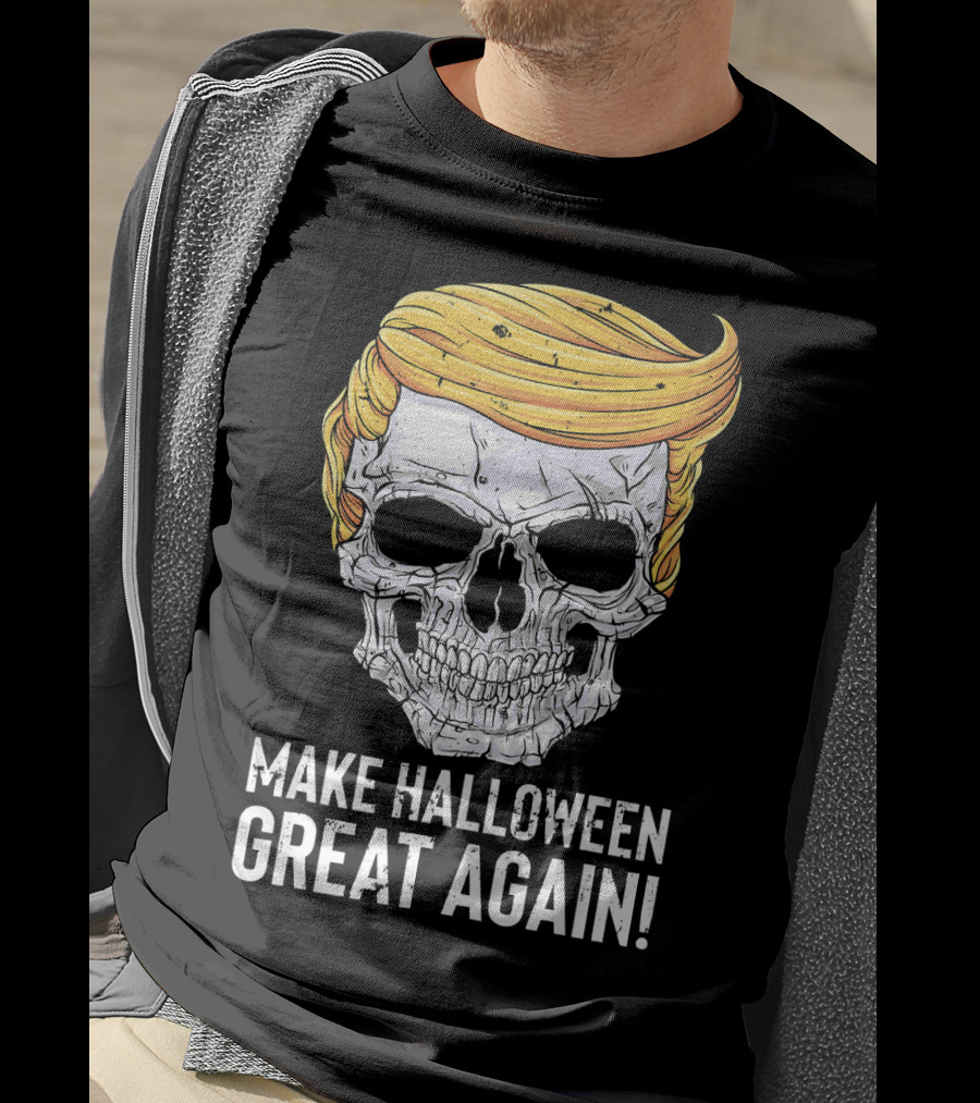 Make Halloween Great Again Skull With Blonde Hair T-Shirt