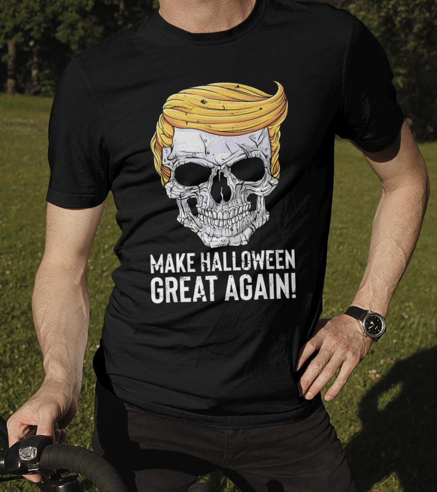 Make Halloween Great Again Skull With Blonde Hair T-Shirt
