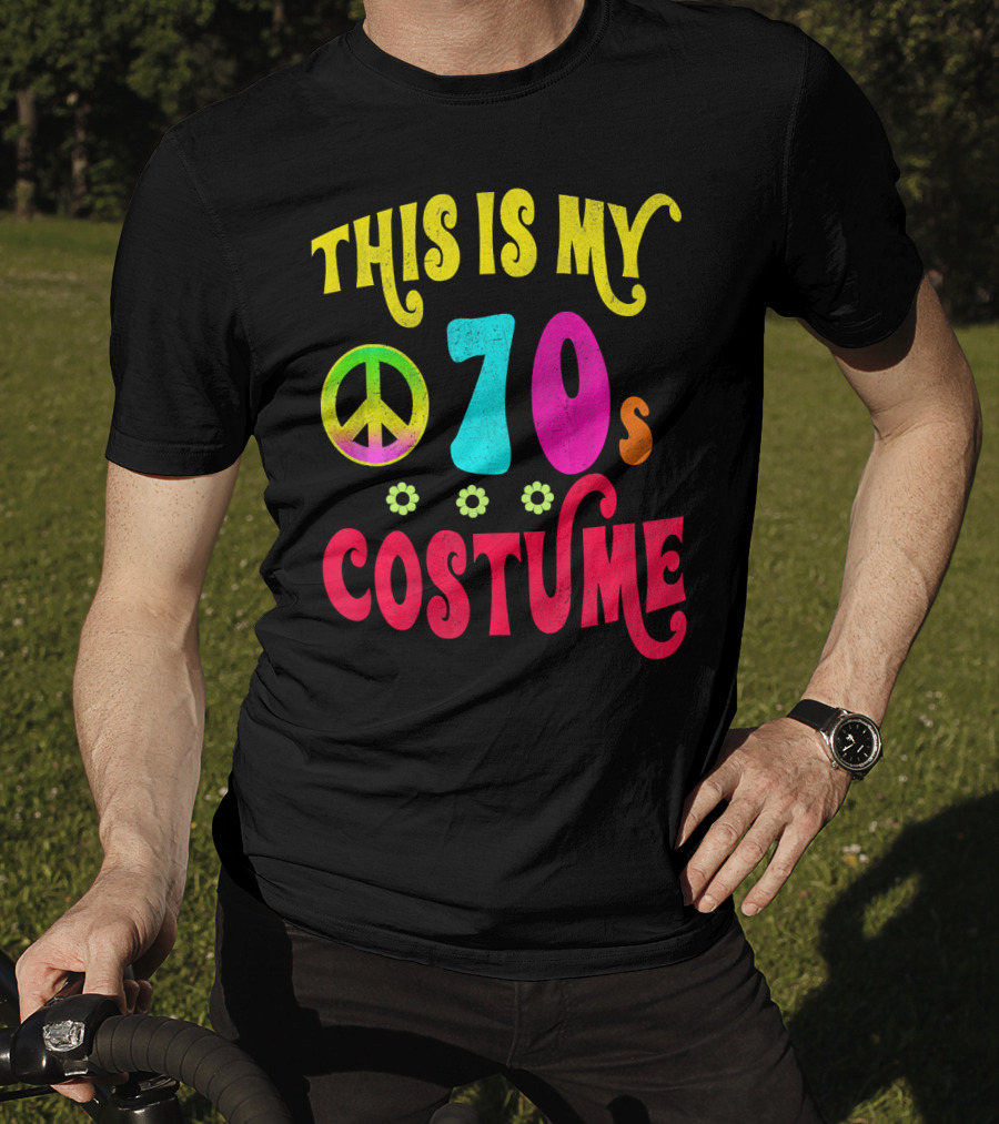 This Is My 70S Costume Groovy Peace Flowers T-Shirt