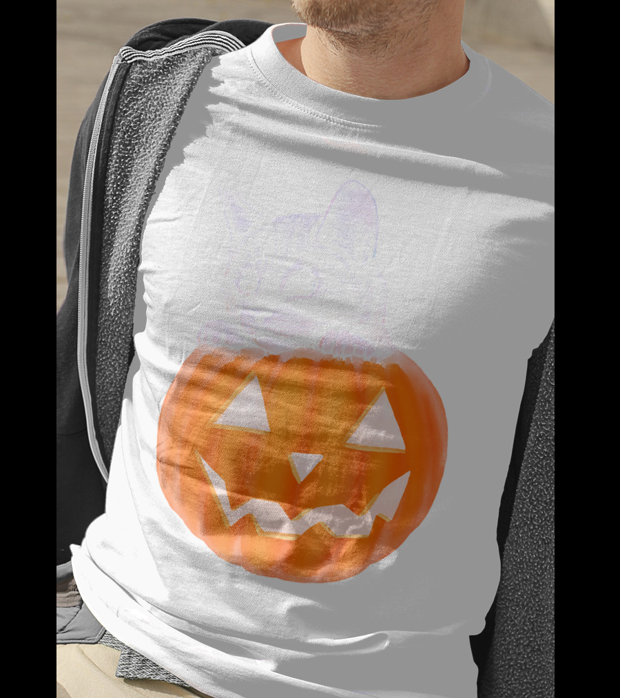 Kitten Peeking From Jack-O'-Lantern Pumpkin Halloween T-Shirt