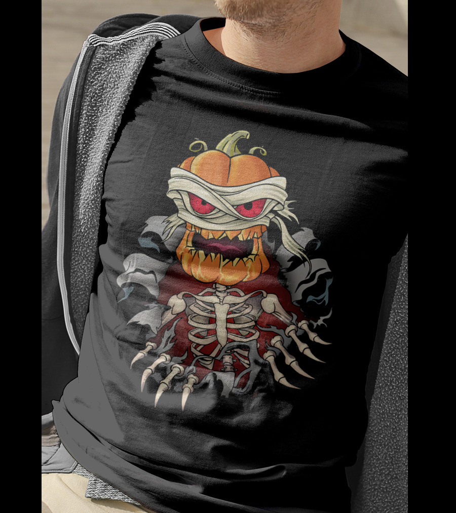 Halloween Skeleton Zombie Pumpkin Mummy Horror T-Shirt