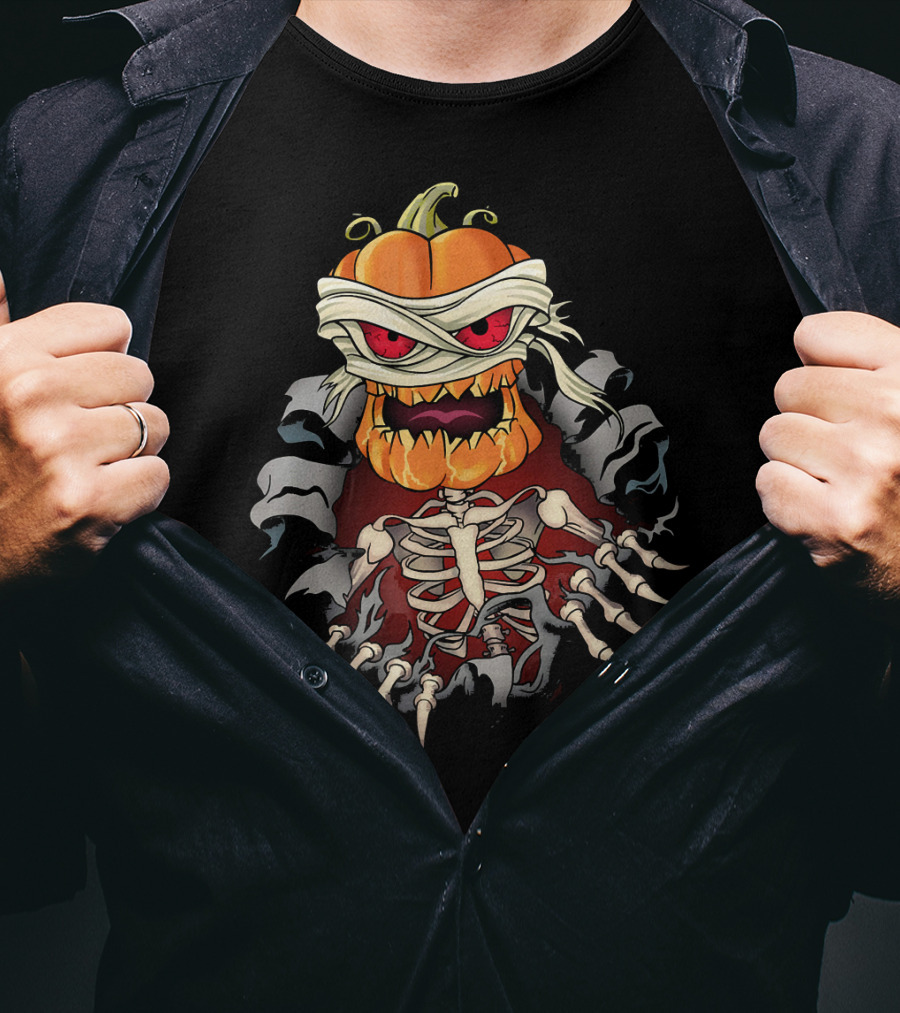 Halloween Skeleton Zombie Pumpkin Mummy Horror T-Shirt