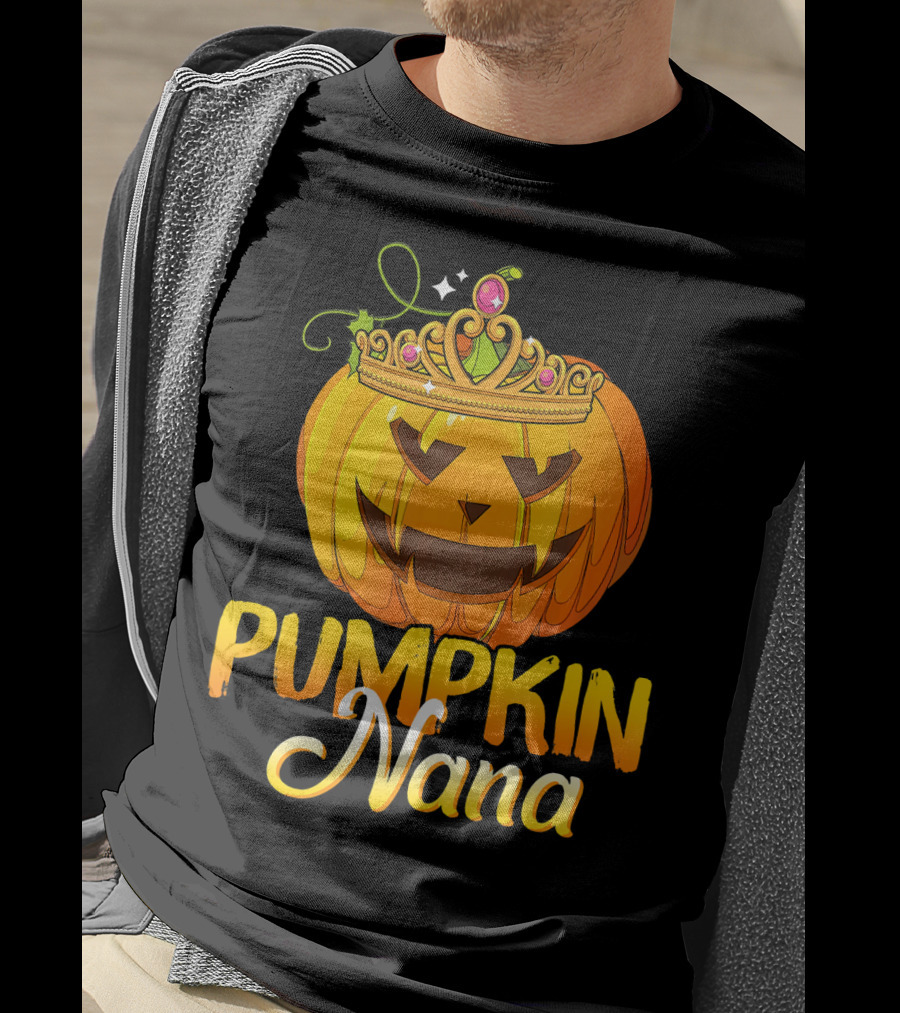 Pumpkin Nana Funny Halloween Cos Crown Jack-o'-Lantern T-Shirt