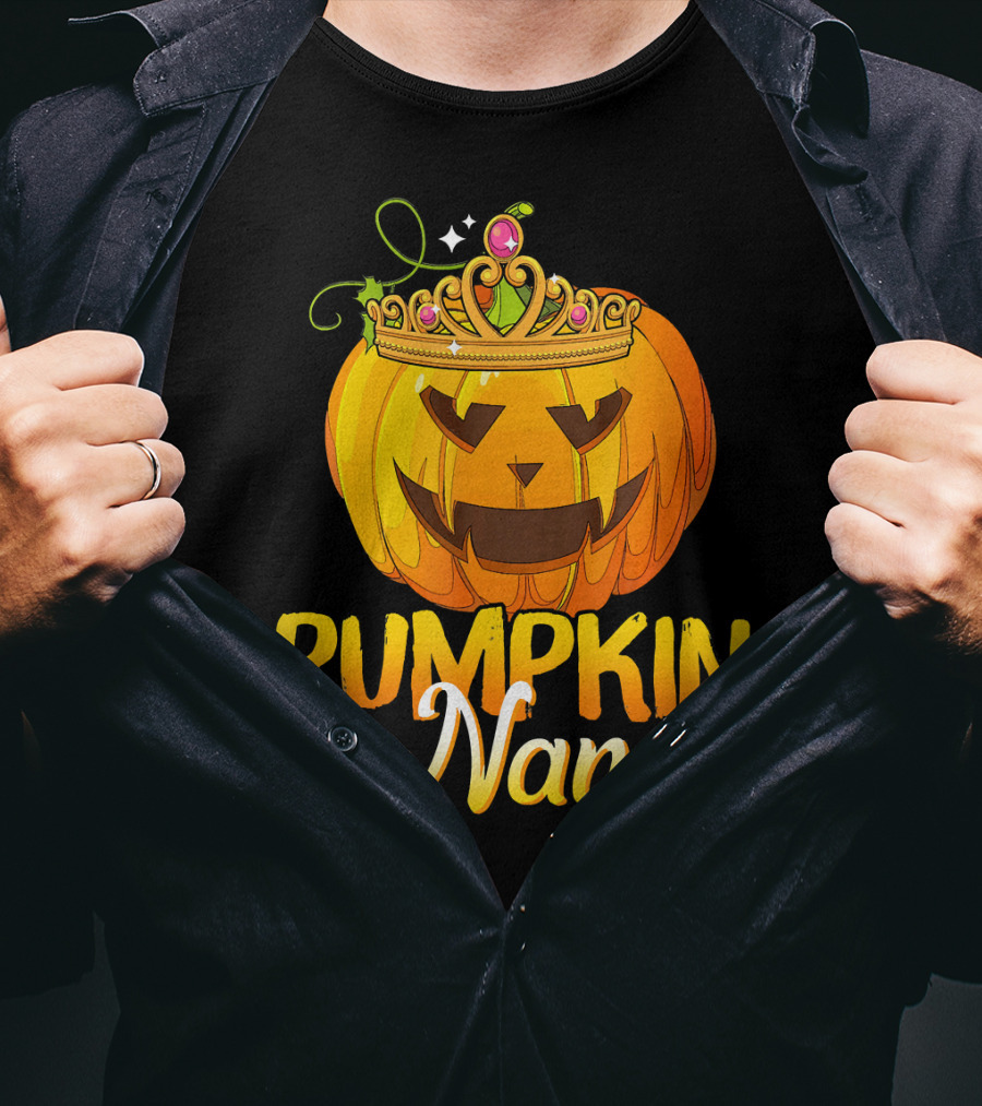 Pumpkin Nana Funny Halloween Cos Crown Jack-o'-Lantern T-Shirt