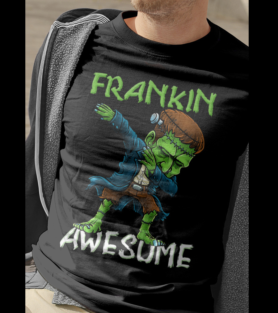Frankin Awesome Dabbing Frankenstein Halloween T-Shirt