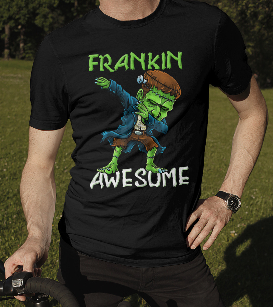 Frankin Awesome Dabbing Frankenstein Halloween T-Shirt