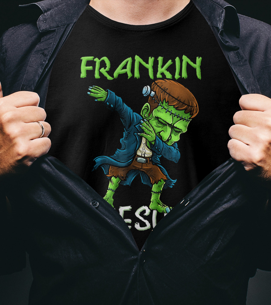 Frankin Awesome Dabbing Frankenstein Halloween T-Shirt