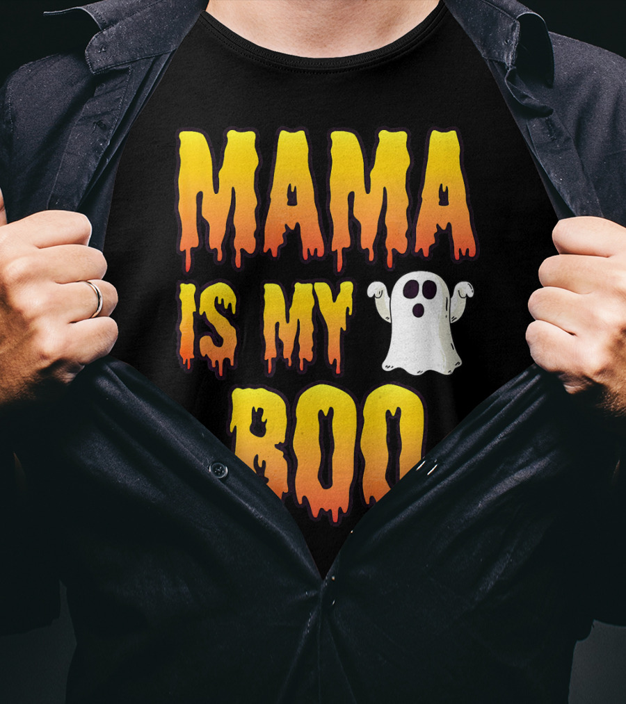 Mama Is My Boo Halloween Ghost Spirit T-Shirt