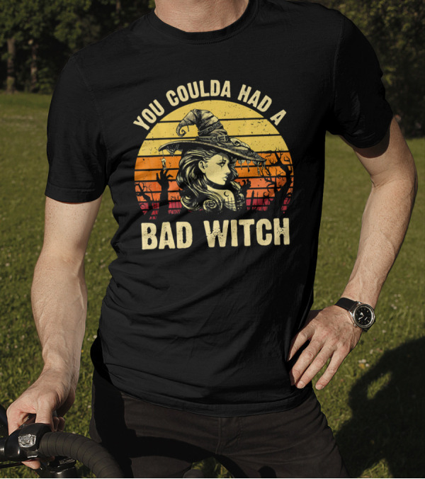 You Coulda Had A Bad Witch Vintage Sunset Halloween T-Shirt