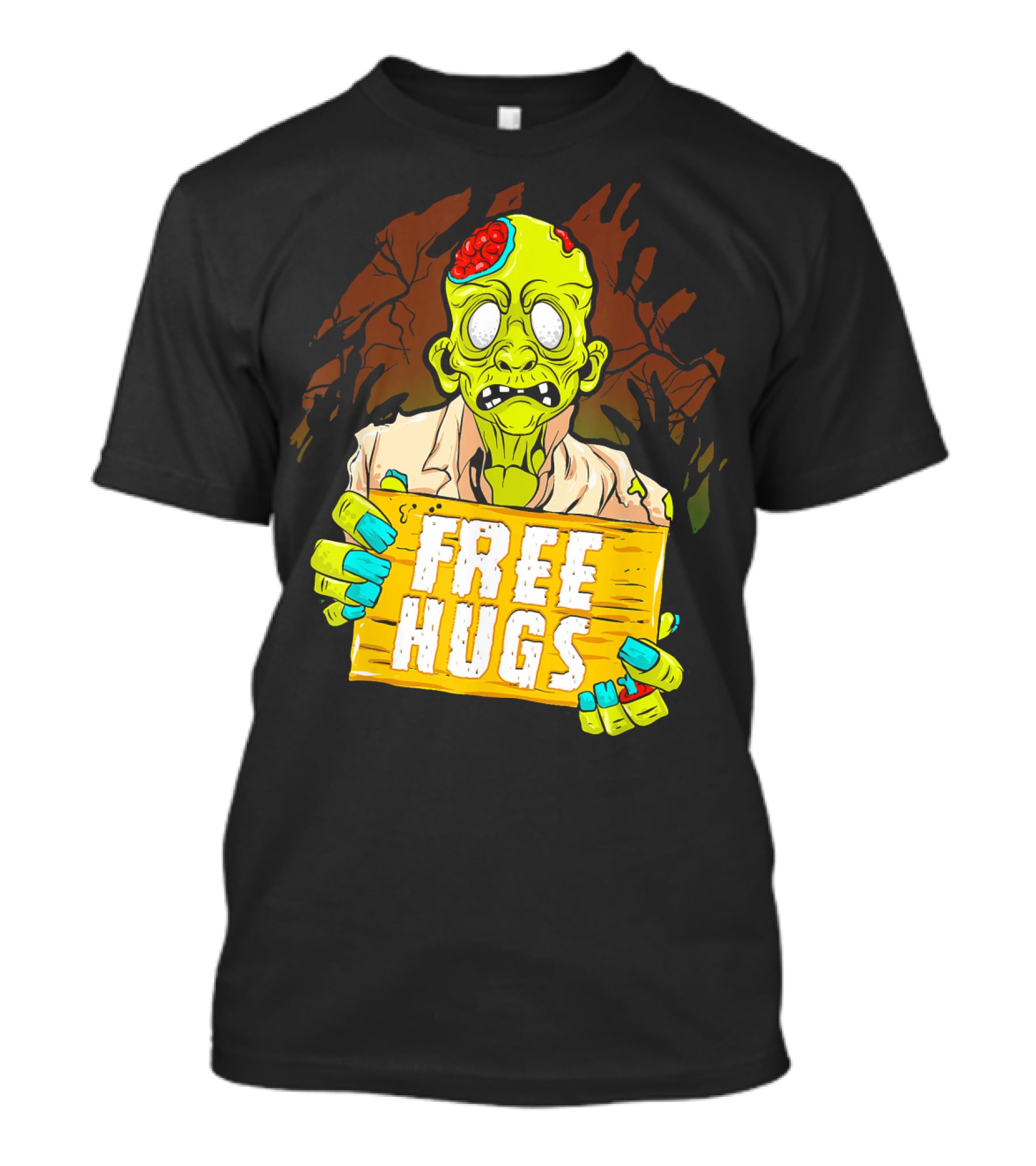 Free Hugs Creepy Zombie Funny Mens Halloween Horror T-Shirt