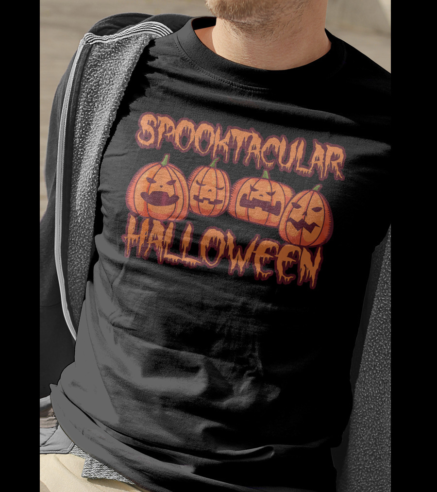 Spooktacular Halloween Pumpkin Faces T-Shirt